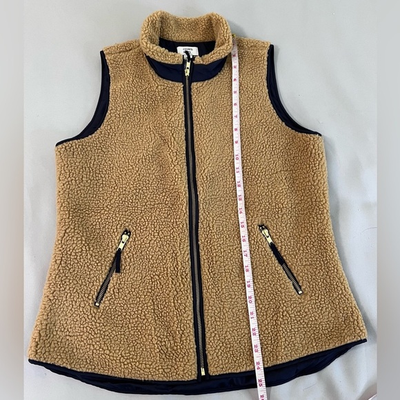 Crown & Ivy Women’s Vest Brown Tan‎ Fleece Full Zip  Pockets SZ Small - Picture 3 of 8